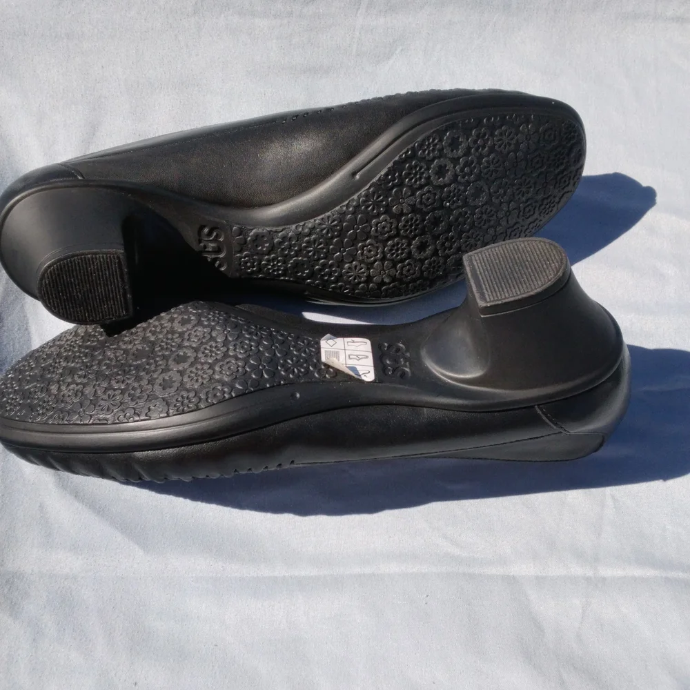 SAS Black Perforated Slip-On Loafers